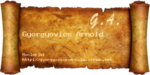 Gyorgyovics Arnold névjegykártya
